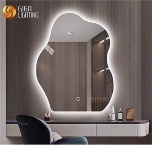 CE-förmige Badezimmerspiegel, beleuchteter intelligenter Spiegel mit Lichtern, kreativer Wolkenspiegel, Waschraum-Wandmontage, unregelmäßig leuchtender Make-up-Spiegel