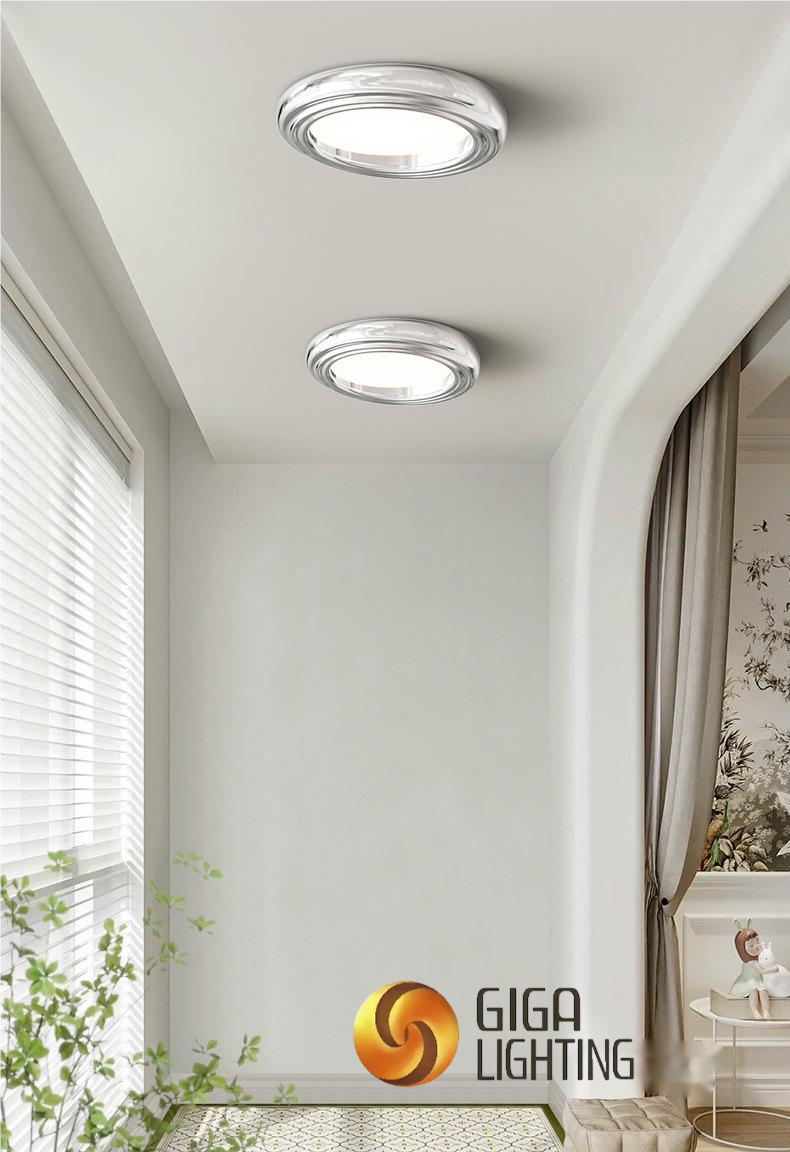 Bauhaus Schlafzimmerlampe Premium Sense Designer Silber Arbeitszimmer Wohnzimmer Vollspektrum Augenschutz Runde LED Deckenleuchten