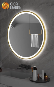 Rahmen aus Aluminiumlegierung, CE-Zertifizierung, LED-Spiegellampe, Licht emittierender Lampenspiegel, Toilettenbecken, Wandmontage, runder Spiegel, Badezimmer, intelligenter Spiegel, Waschraum