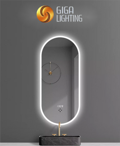 IP44 Smart Light Luxus-Badezimmerspiegel mit LED-Leuchten, WC-Badezimmerspiegel, Wandmontage, zum Aufkleben auf die Wand, WC-Spiegel