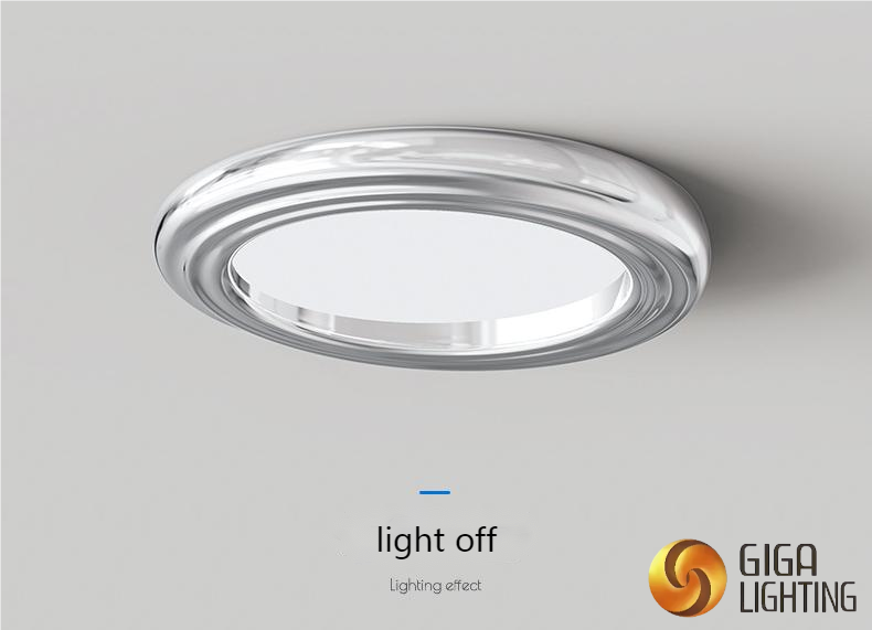 Bauhaus Schlafzimmerlampe Premium Sense Designer Silber Arbeitszimmer Wohnzimmer Vollspektrum Augenschutz Runde LED Deckenleuchten