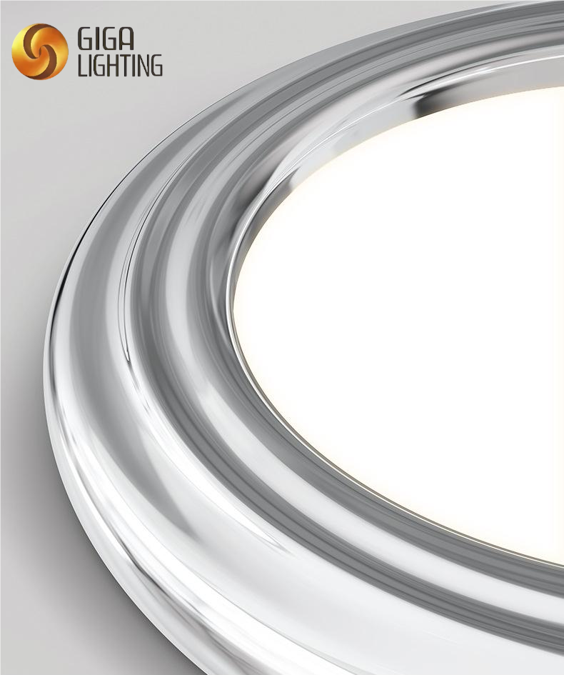 Bauhaus Schlafzimmerlampe Premium Sense Designer Silber Arbeitszimmer Wohnzimmer Vollspektrum Augenschutz Runde LED Deckenleuchten