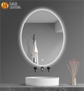 ETL Badezimmer-Smart-Touchscreen, rahmenloser Leuchtspiegel, ovaler, wasserdichter LED-Spiegel, Antibeschlagspiegel, Wandmontage, Waschraum, Wandbehang, Make-up-Spiegel