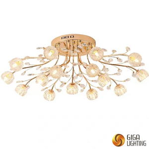 G9 18 Lampenschirm Luxuriöse Inneneinrichtung für Zuhause, Kristallblumen-Deckenleuchte 