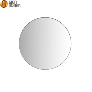 Badezimmerspiegel, runder Spiegel, einfacher runder Aluminiumspiegel, nordischer moderner perforierter Badezimmerspiegel mit LED, wasserdicht und beschlagfrei